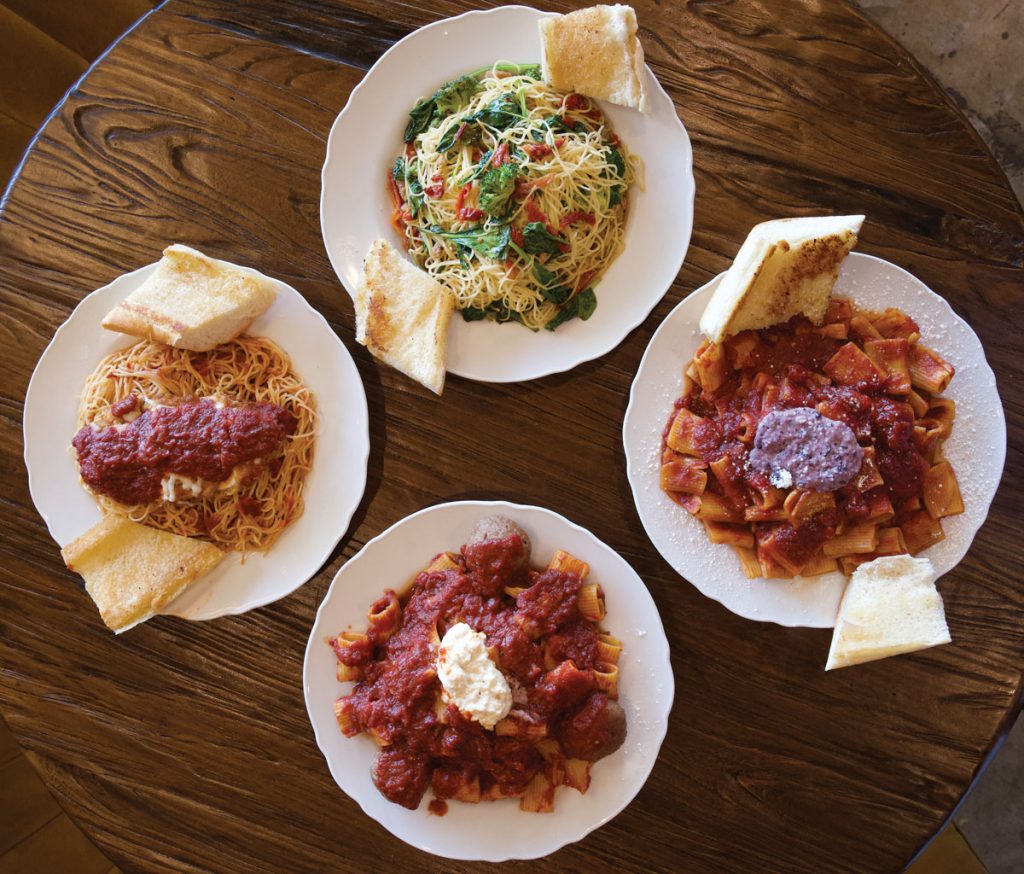 Plant Based Mafia offers a handful of vegan pasta dishes like The Joe Costanza, Not Your Grandma’s Rigatoni, The Hit Man, and The Johnny Gleeson All Grown Up
