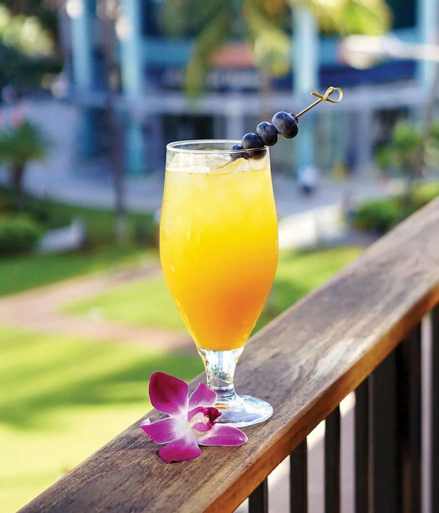 The Blue My Mind with muddled blueberries, passion fruit juice, scratch lemonade, and club soda. Photo courtesy of Tommy Bahama