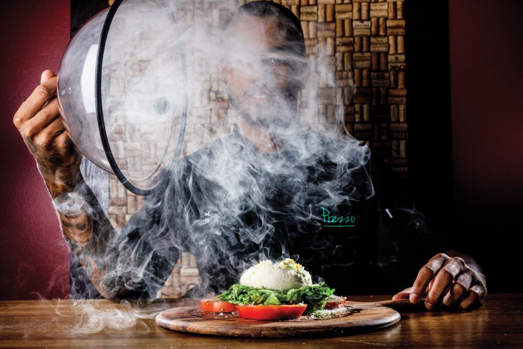 Chef David Garcia presents his smoked burrata. Photos by LibbyVision.com