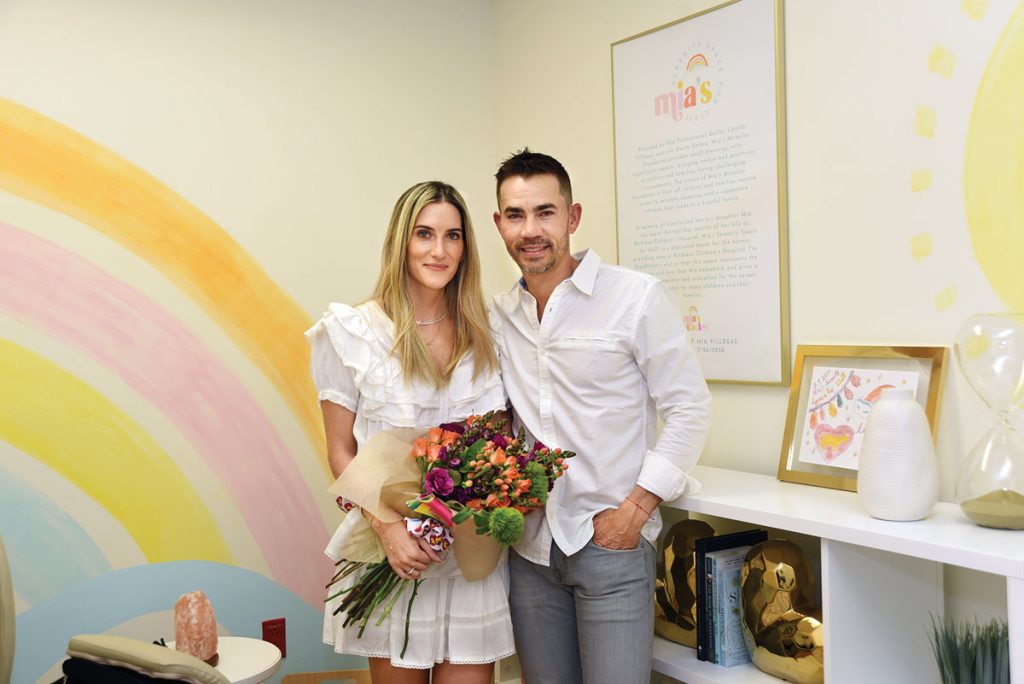 The couple at the unveiling of Mia’s Serenity Space for Staff at Nicklaus Children’s Hospital in March 2021. Photo courtesy of Maria Ochoa
