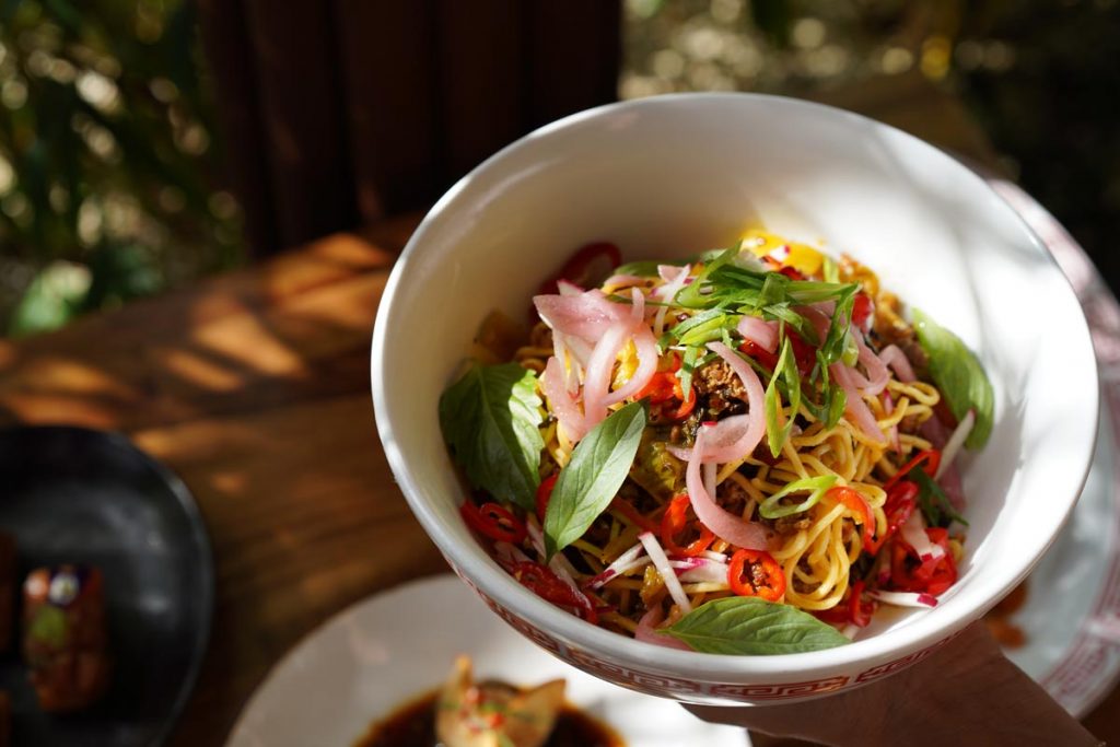 Dan Dan noodles at Blackbird Modern Asian. Photo by Essential Group