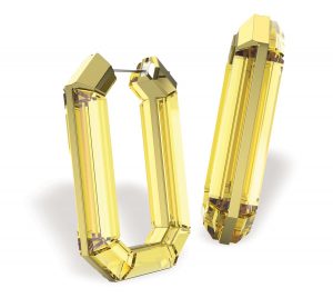 Lucent octagon hoop earrings ($350), Swarovski, Palm Beach Gardens, swarovski.com