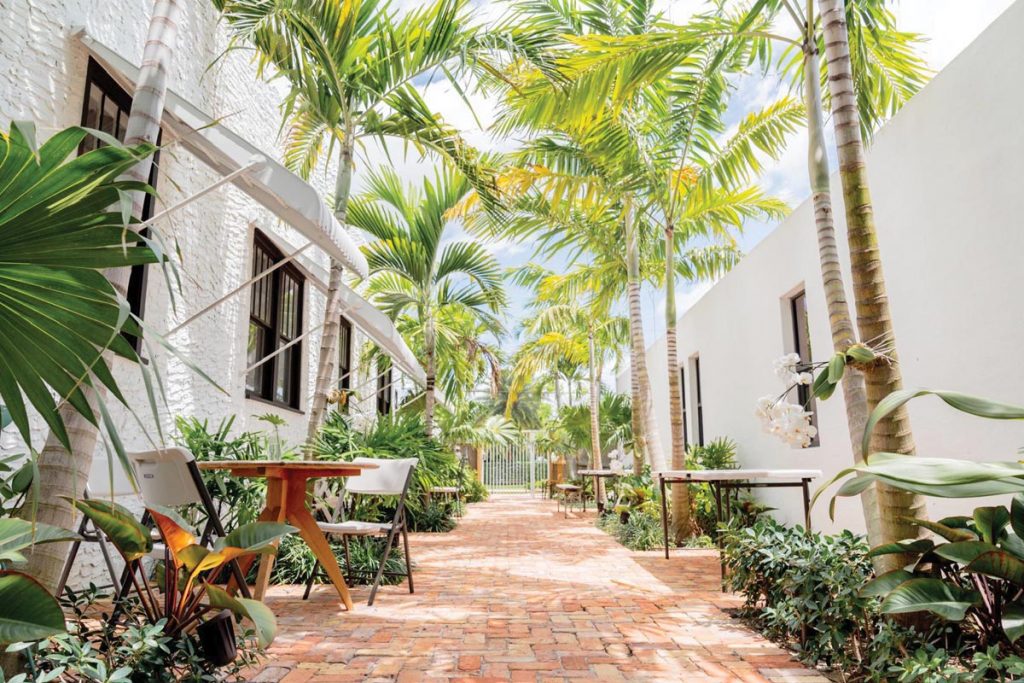 An intimate corner of the outdoor courtyard. Photo courtesy of The Sims House