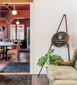 The indoor space is flush with historical decor details. Photo courtesy of The Sims House