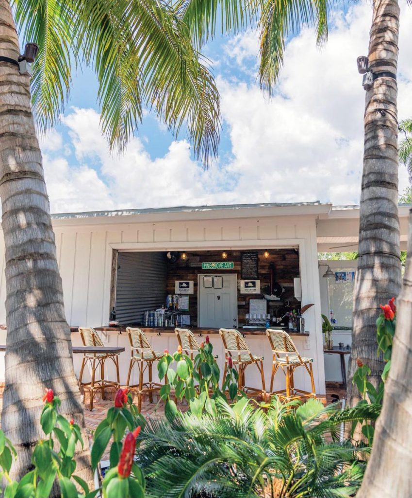The outdoor bar area at The Sims House. Photo courtesy of The Sims House