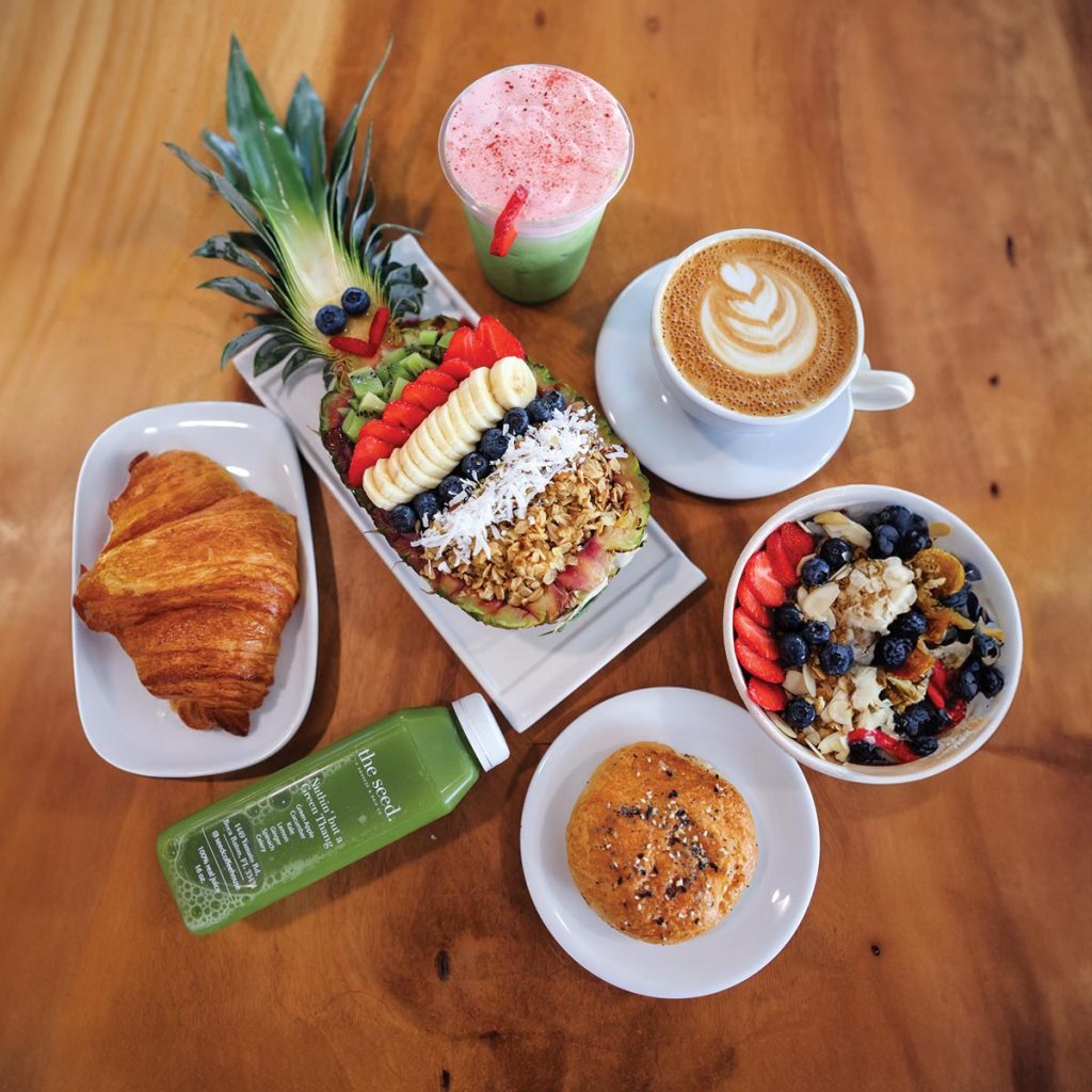 Snack on acai bowls, baked goods, and more. Photo courtesy of The Seed Coffee + Juice Bar