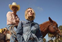 Revel in a Day on the Ranch Stella McCartney tailored denim button-front jacket; Nili Lotan Rolland jeans; Ralph Lauren Collection denim snap-front long-sleeve top
