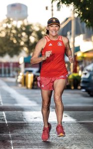 Laurie Copeland running. Photo by Steven Martine