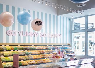 GoYummy Debuts in Downtown Palm Beach Gardens Get a taste of the popular Swedish candy craze with GoYummy’s colorful walls of imported gummies. Photo courtesy of GoYummy