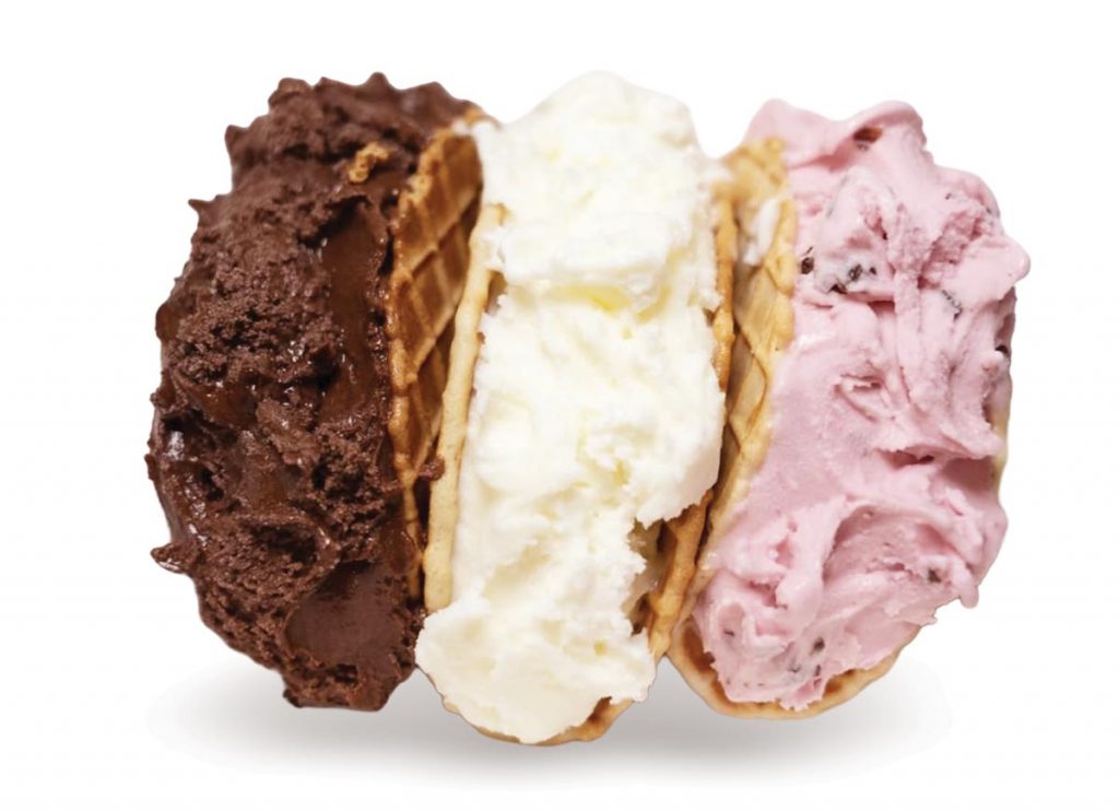 Matty's Gelato tucked into waffle cone taco shells. Photo courtesy of Matty's Gelato