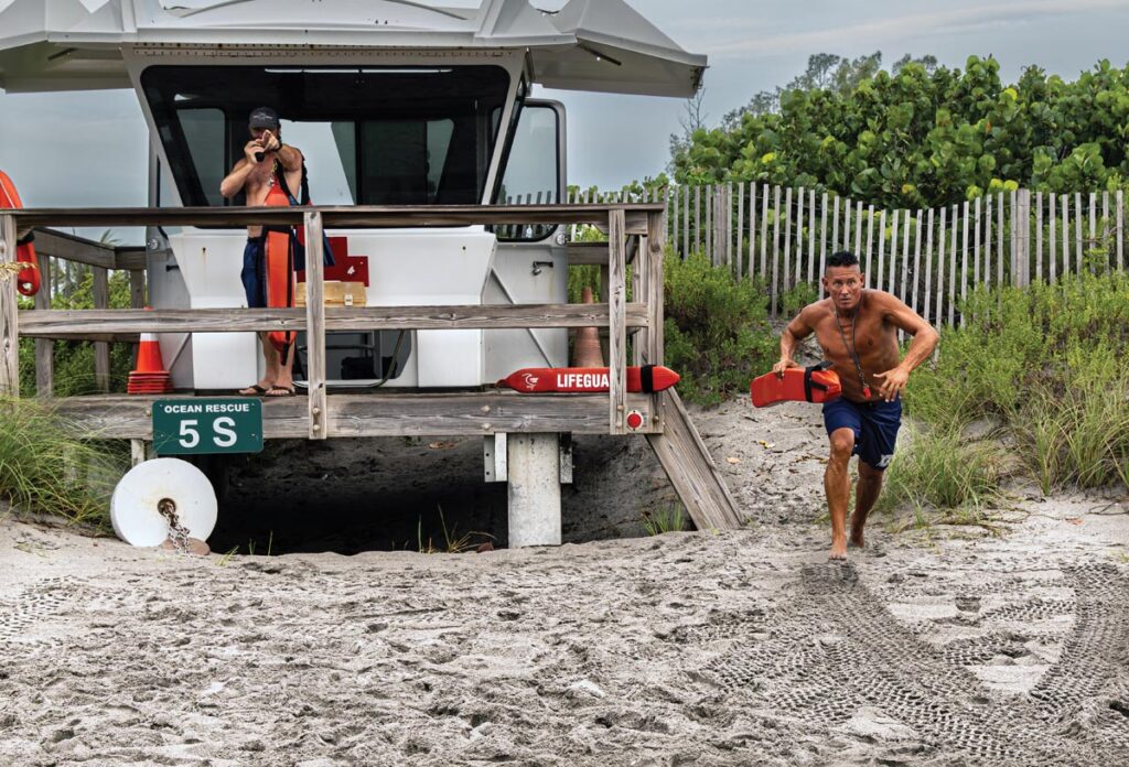 Jupiter Beach rescue. Photo courtesy of Palm Beach County Fire Rescue